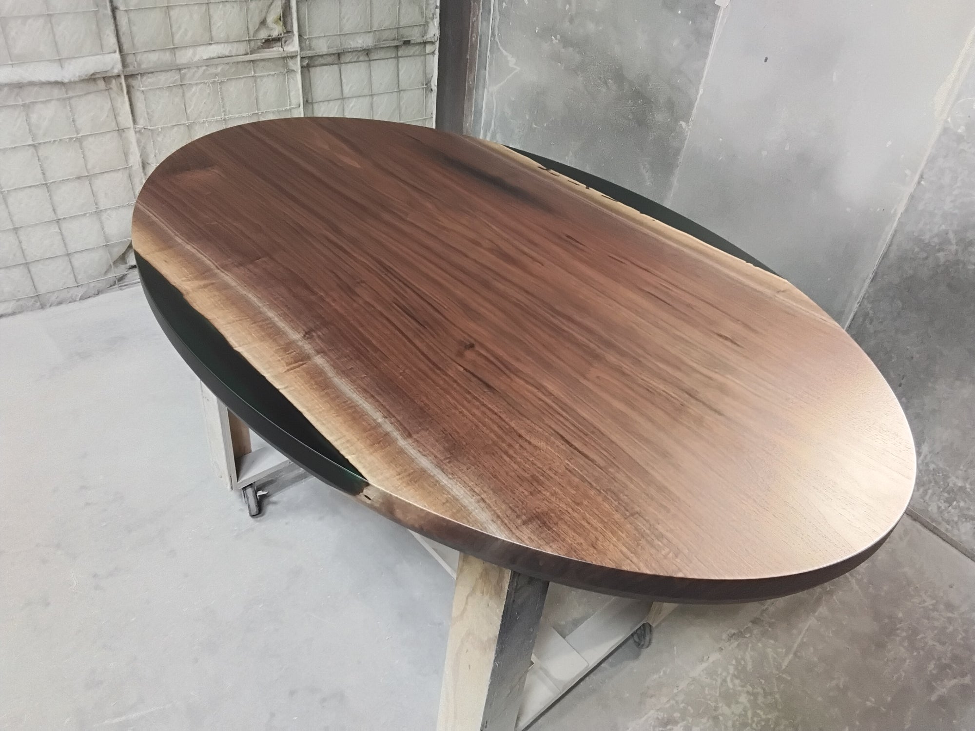 Black Walnut Oval Dining Tabletop