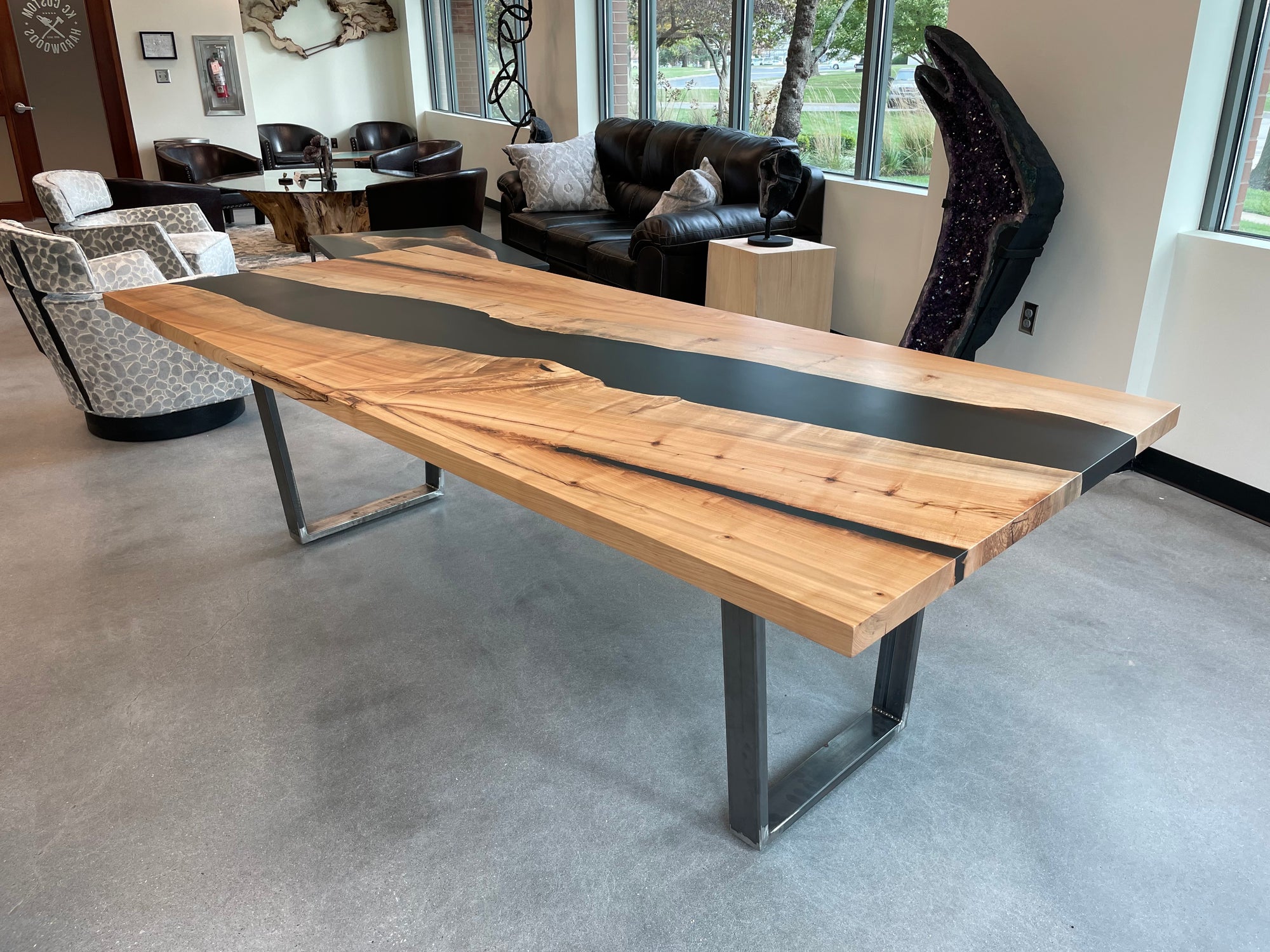 Black Resin Table, Epoxy Dining Table, Epoxy Resin Table, Custom 56 X 36  Walnut Table, Black Epoxy River Dining Table for Troy -  Norway