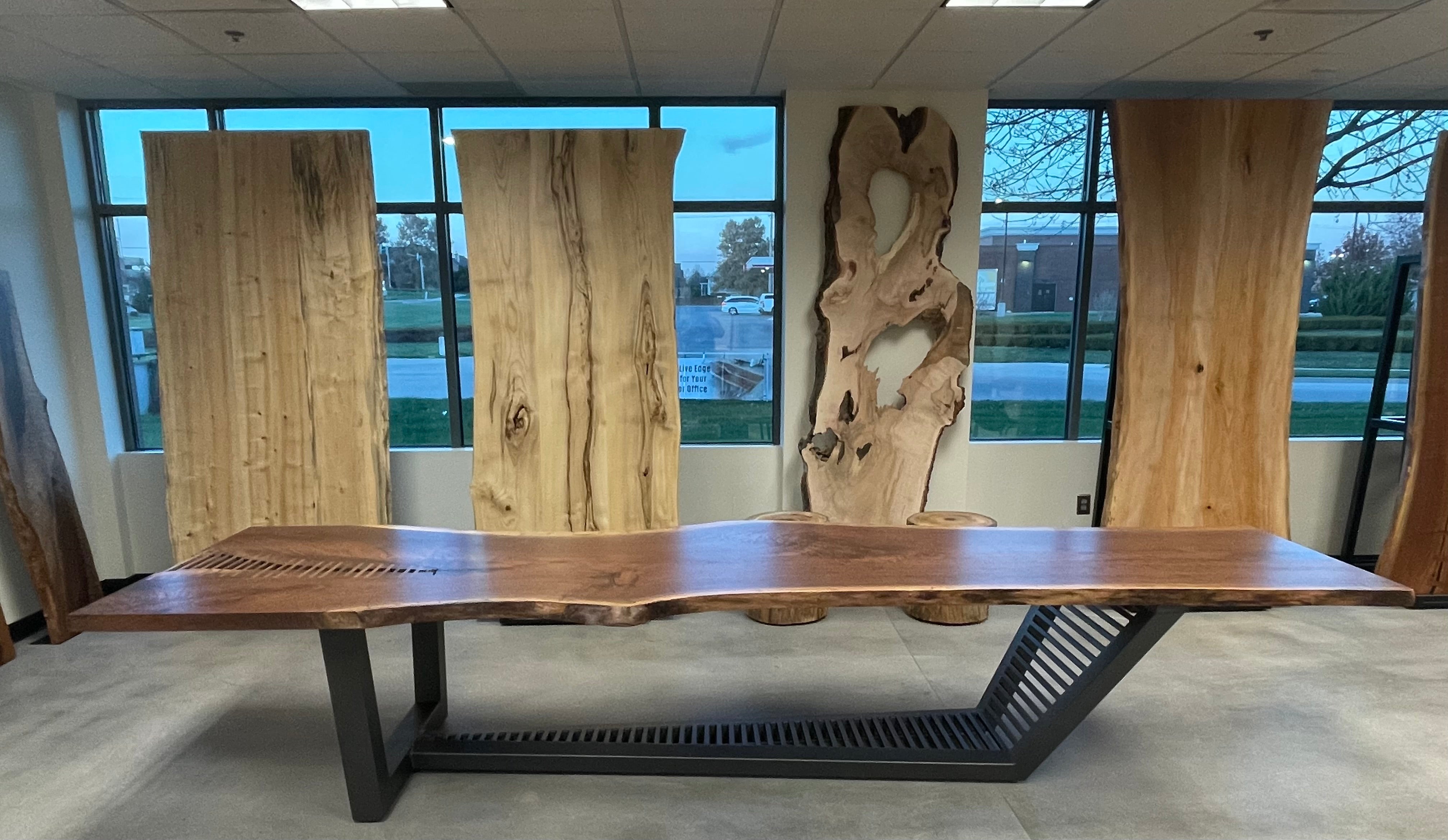Live-edge wood furniture adds an organic touch to interior design. - design  KC