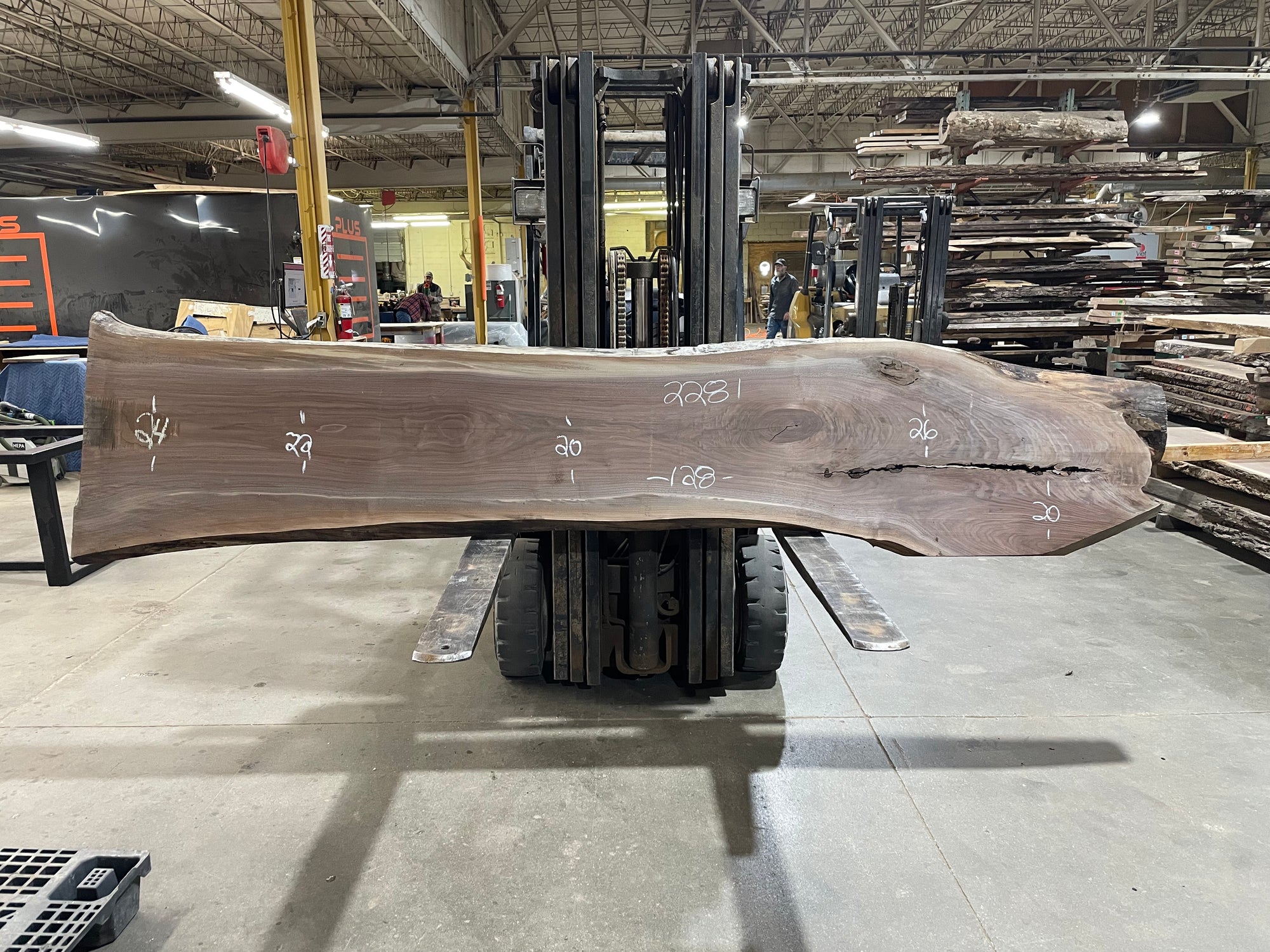 Walnut (2281) 128” L x 20-26” W x 2.25"