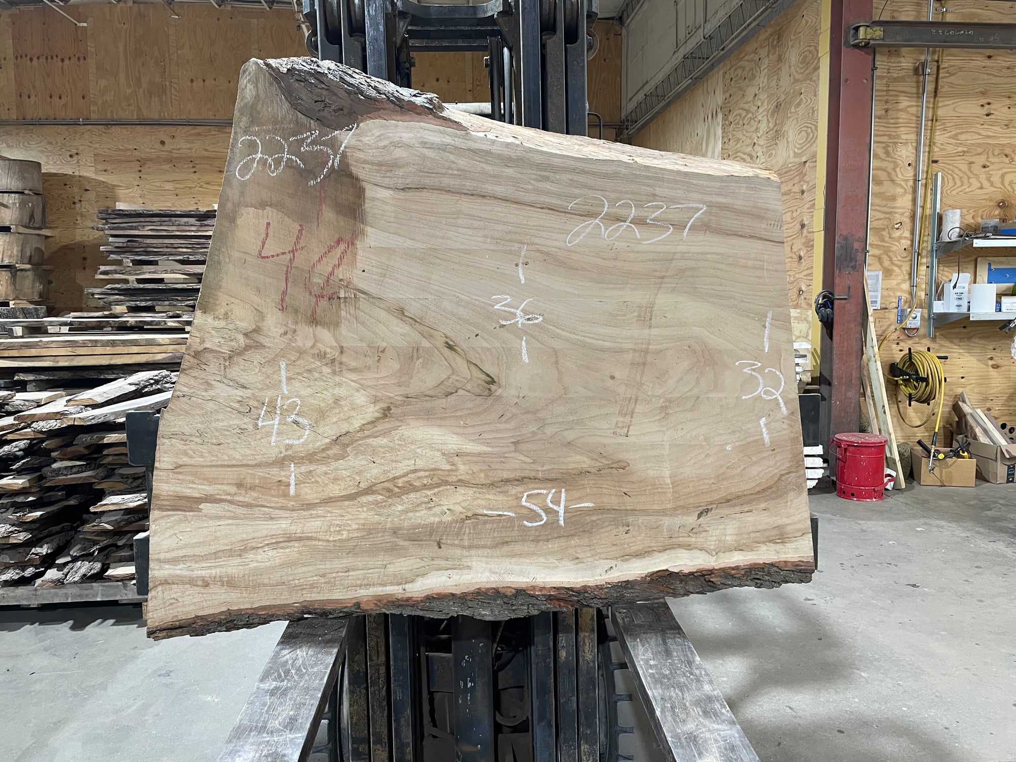 Sugar Maple (2237) 54” L x 32-43” W x 2.25” T