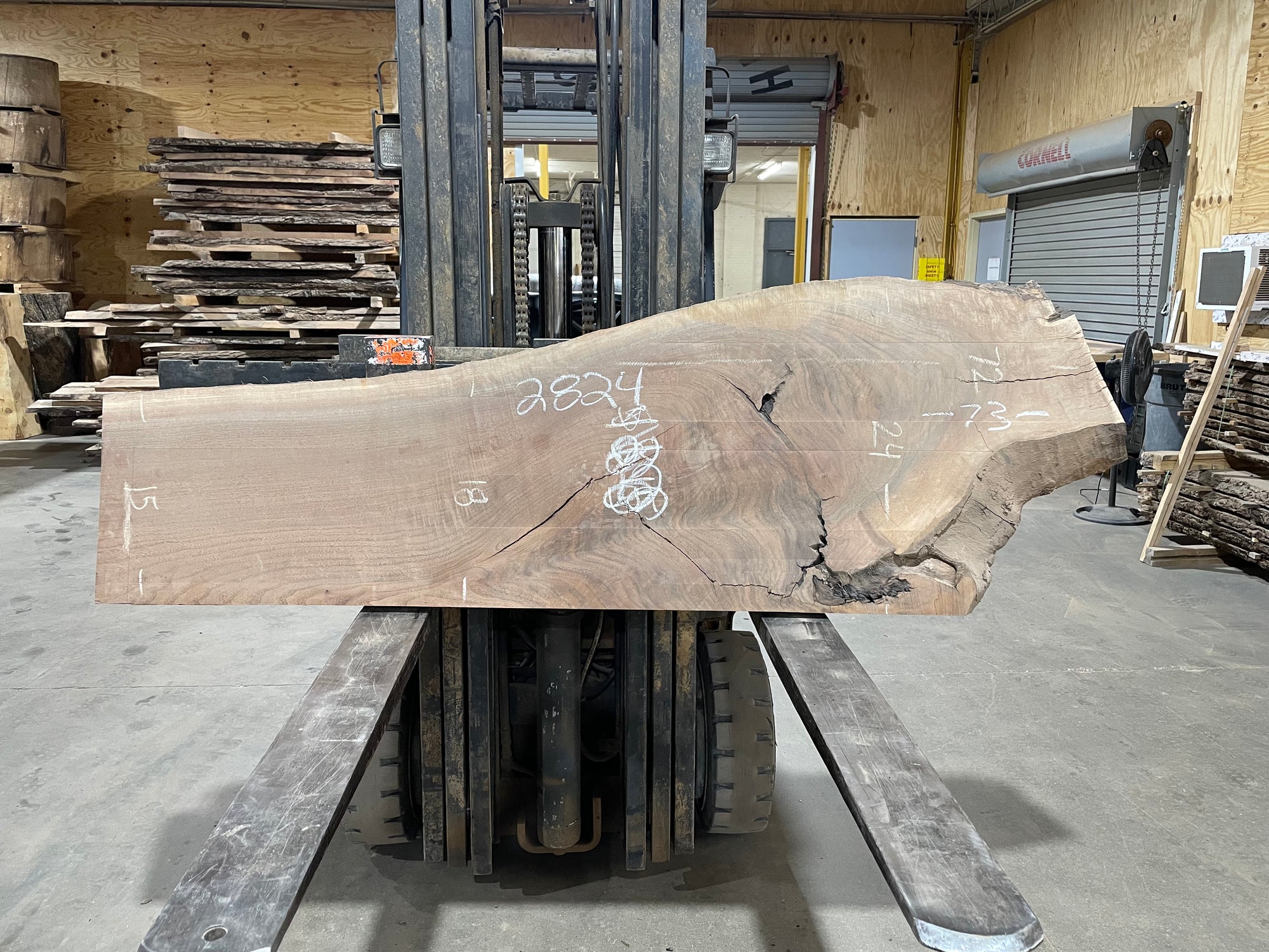 Black Walnut (2824)  73” L x 15-24” W x 2.25” T