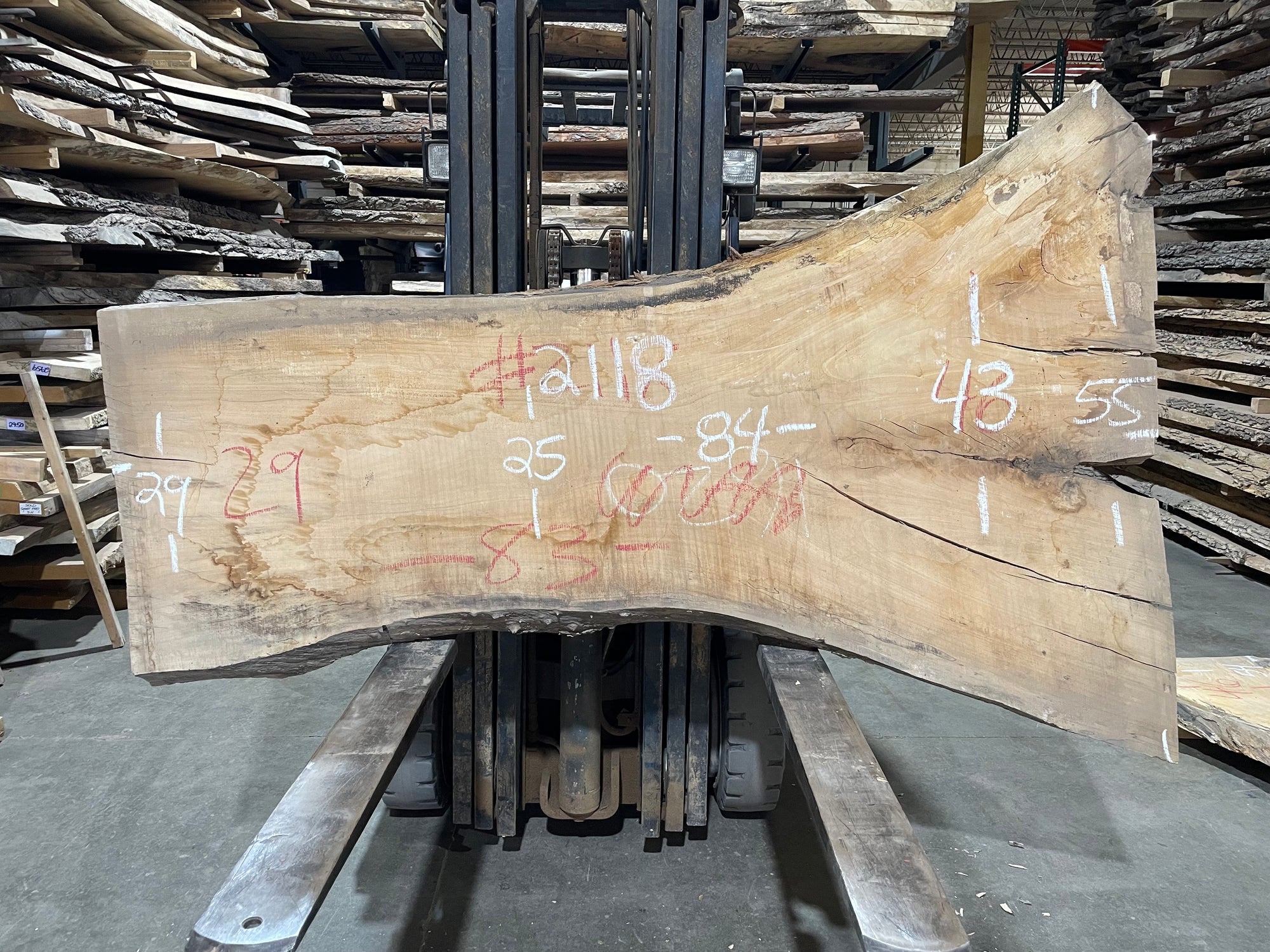 Maple - (2118) 84" L x 25-55" W x 3" T