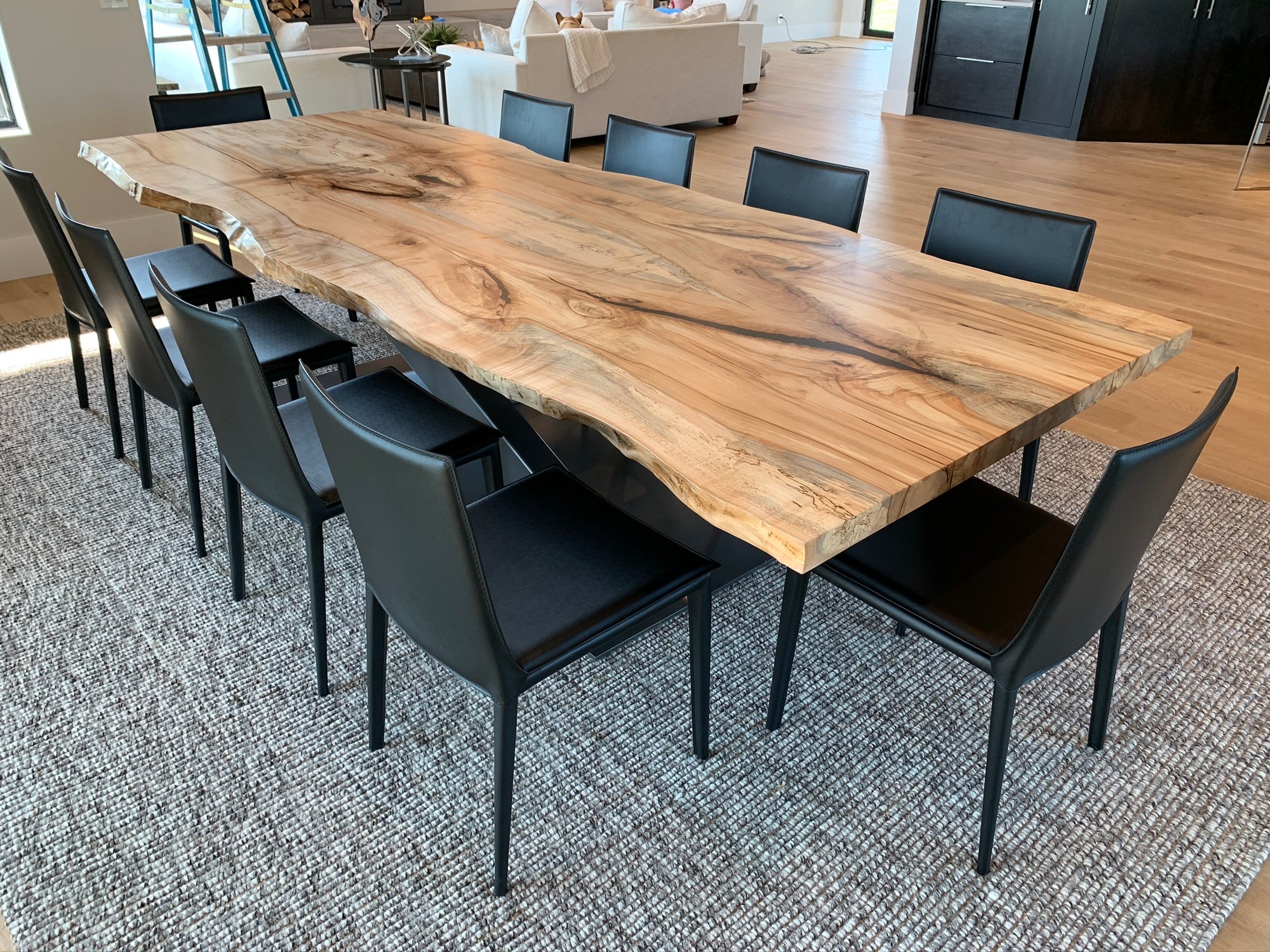 Live edge Bookmatch maple dining table