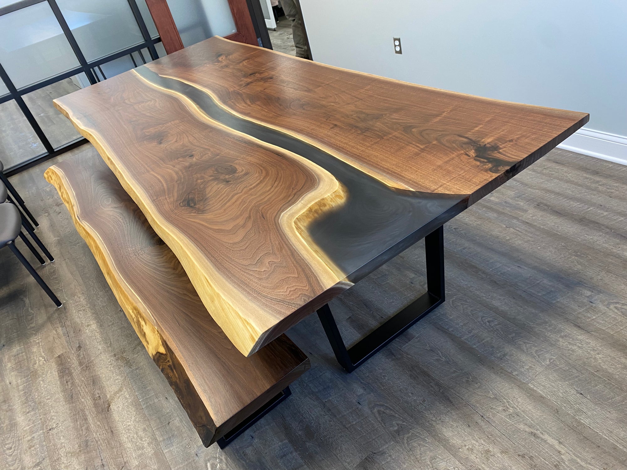 Black Resin Table, Epoxy Dining Table, Epoxy Resin Table, Custom 56 X 36  Walnut Table, Black Epoxy River Dining Table for Troy -  Norway